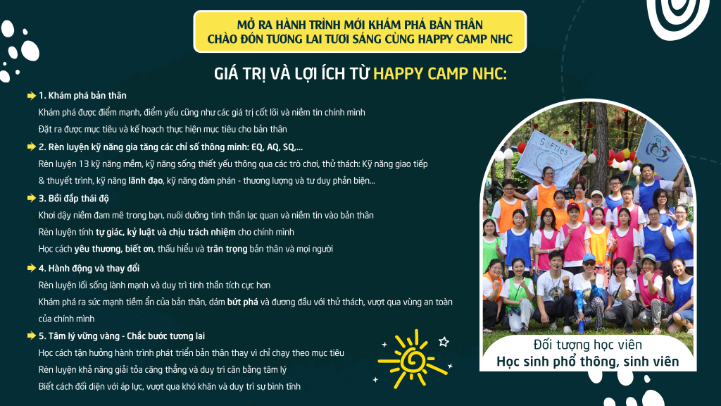 HAPPY CAMP NHC – CHƯƠNG TRÌNH ĐẶC BIỆT 3 NGÀY 2 ĐÊM – CHÍNH THỨC KHỞI ĐỘNG